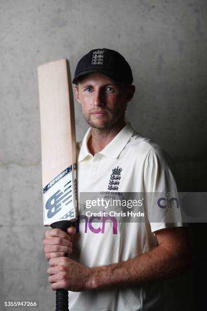 Joe Root poses during an England Ashes Squad portrait session at The Gabba on November 28, 2021 in Brisbane, Australia.