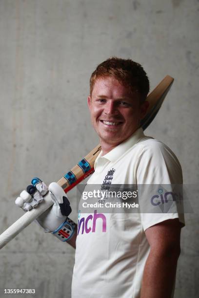 Ollie Pope poses during an England Ashes Squad portrait session at The Gabba on November 28, 2021 in Brisbane, Australia.