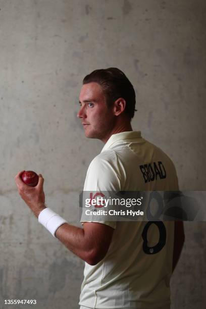 Stuart Broad poses during an England Ashes Squad portrait session at The Gabba on November 28, 2021 in Brisbane, Australia.