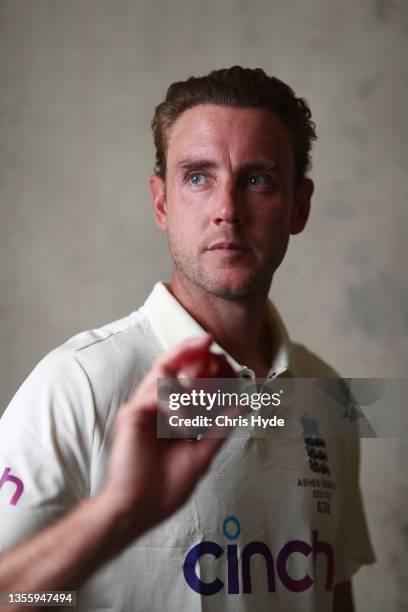 Stuart Broad poses during an England Ashes Squad portrait session at The Gabba on November 28, 2021 in Brisbane, Australia.