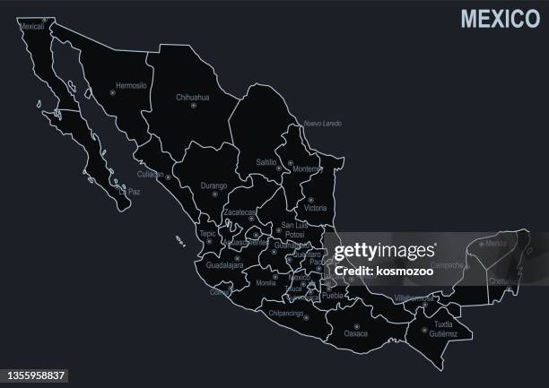 Maxio Map 392 Mexico Map With States And Cities Stock Photos, High-Res Pictures ...