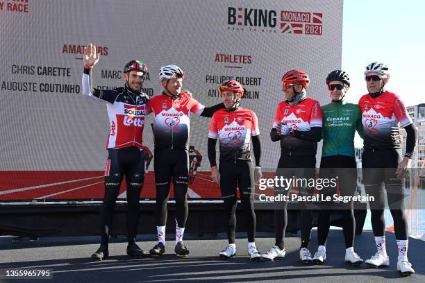 Fight Aids Team : Philippe Gilbert, Denis Raymond, Chris Carette, Marc Toesca, Antoine Berlin and Auguste Coutunho attend the cycling festival...