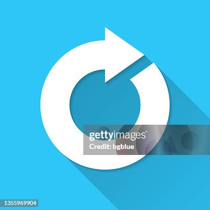 Refresh. Icon on blue background - Flat Design with Long Shadow Refresh. Icon on blue background - Flat Design with Long Shadow