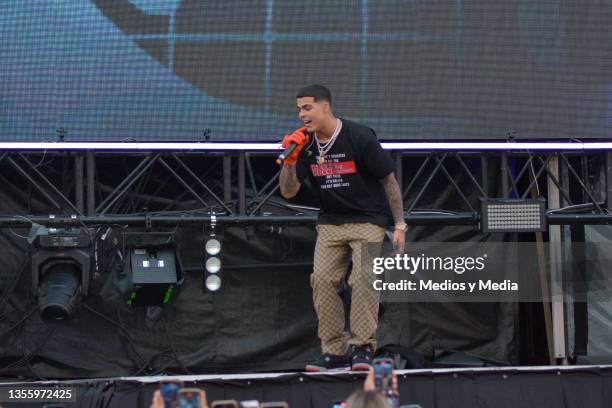 Lunay performs during the Coca-Cola Flow Fest 2021 at Autodromo Hermanos Rodriguez on November 27, 2021 in Mexico City, Mexico.