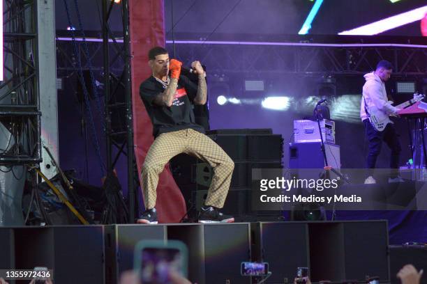 Lunay performs during the Coca-Cola Flow Fest 2021 at Autodromo Hermanos Rodriguez on November 27, 2021 in Mexico City, Mexico.