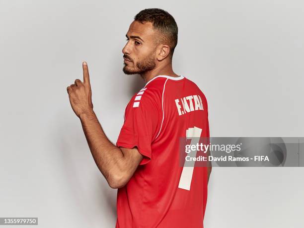 Fadel Antar of Lebanon poses during the Lebanon team presentation prior to the FIFA Arab Cup Qatar 2021 at Hyatt Regency Oryx Doha on November 28,...