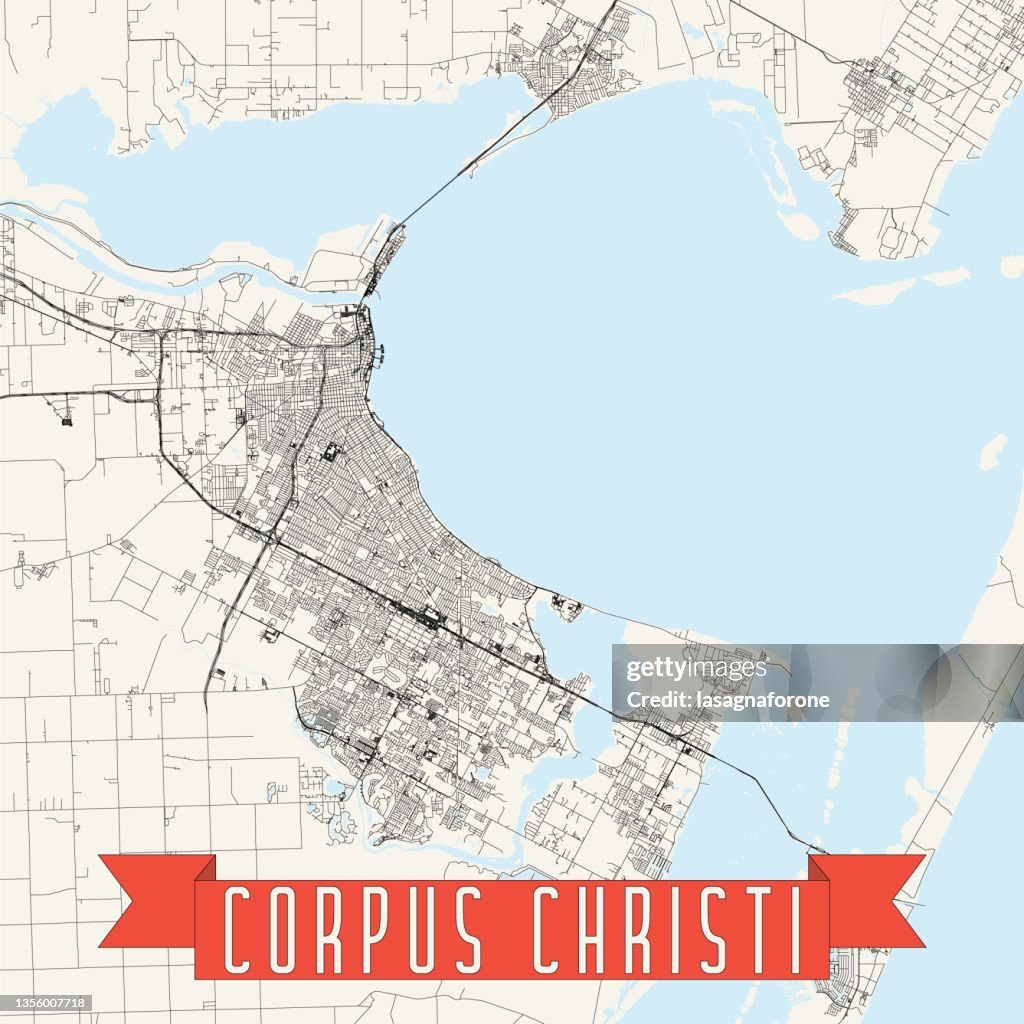 Mapa vetorial de Corpus Christi, Texas, EUA
