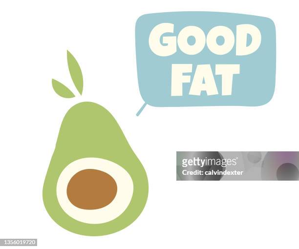 avocado keto food - kawaii food stock illustrations