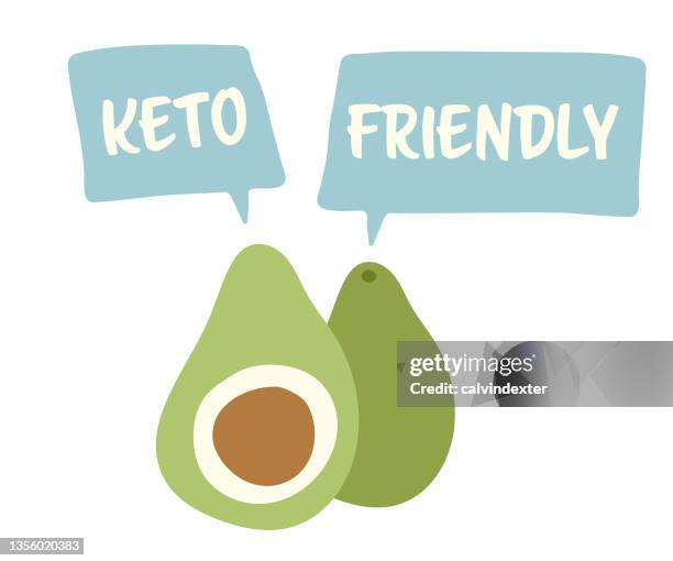 illustrazioni stock, clip art, cartoni animati e icone di tendenza di avocado keto food - fibra dietetica