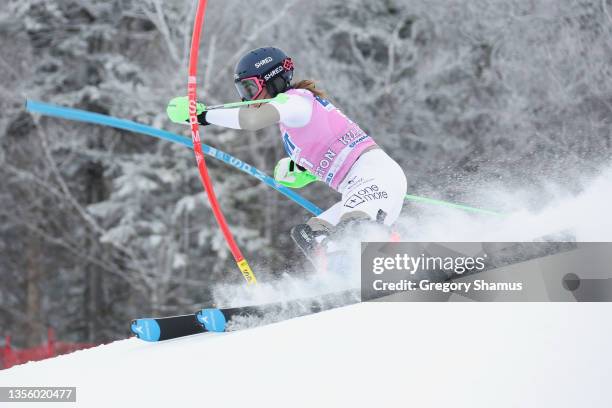 Piera Hudson of Team New Zealand competes in the first run of the Women's Slalom in the Homelight Killington Cup during the Audi FIS Ski World Cup at...