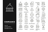 Compliance Line Icon Set