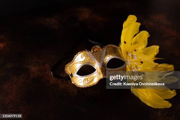 female carnival mask with glittering background - maskiert stock-fotos und bilder