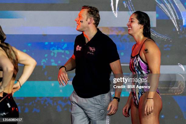 Ferry Weertman of Iron, Ranomi Kromowidjojo of Iron during the ISL Playoff Match 6 Day 2 at Pieter van den Hoogenband Zwembad on November 28, 2021 in...