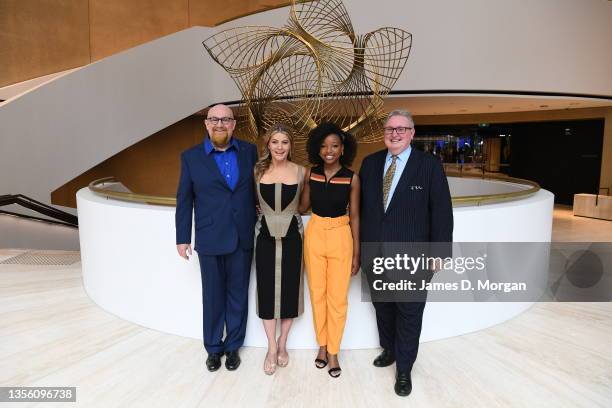 Sir Howard Panter, Joint CEO Trafalgar Entertainment, actress Natalie Bassingthwaighte, actress Emily Nkomo and Don Harwin, NSW Minister for the Arts...