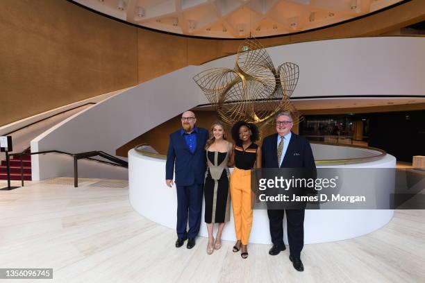 Sir Howard Panter, Joint CEO Trafalgar Entertainment, actress Natalie Bassingthwaighte, actress Emily Nkomo and Don Harwin, NSW Minister for the Arts...