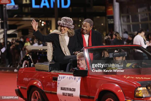 Marilyn McCoo and Billy Davis Jr. Attend the 89th Annual Hollywood Christmas Parade supporting Marine Toys For Tots on November 28, 2021 in Los...