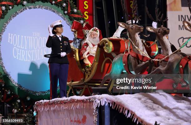 Tim Connaghan as Santa Claus attends the 89th Annual Hollywood Christmas Parade supporting Marine Toys For Tots on November 28, 2021 in Los Angeles,...