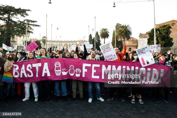 The national demonstration organized by the feminist movement Non Una Di Meno on the occasion of the International day against male violence against...