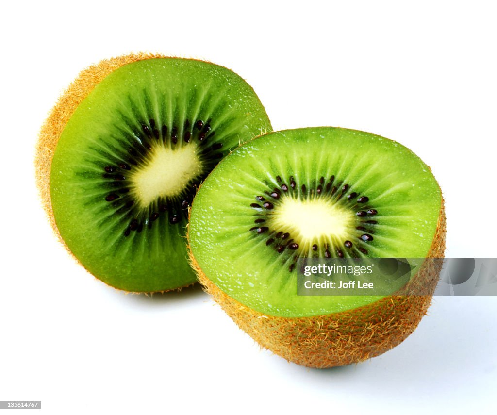 Kiwi fruit cut in half