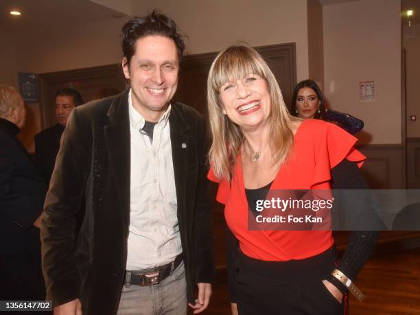 Singer Baptiste Charden and his mother singer Stone attend CitéStars 23th Anniversary Gala at Salle Wagram on November 28, 2021 in Paris, France.