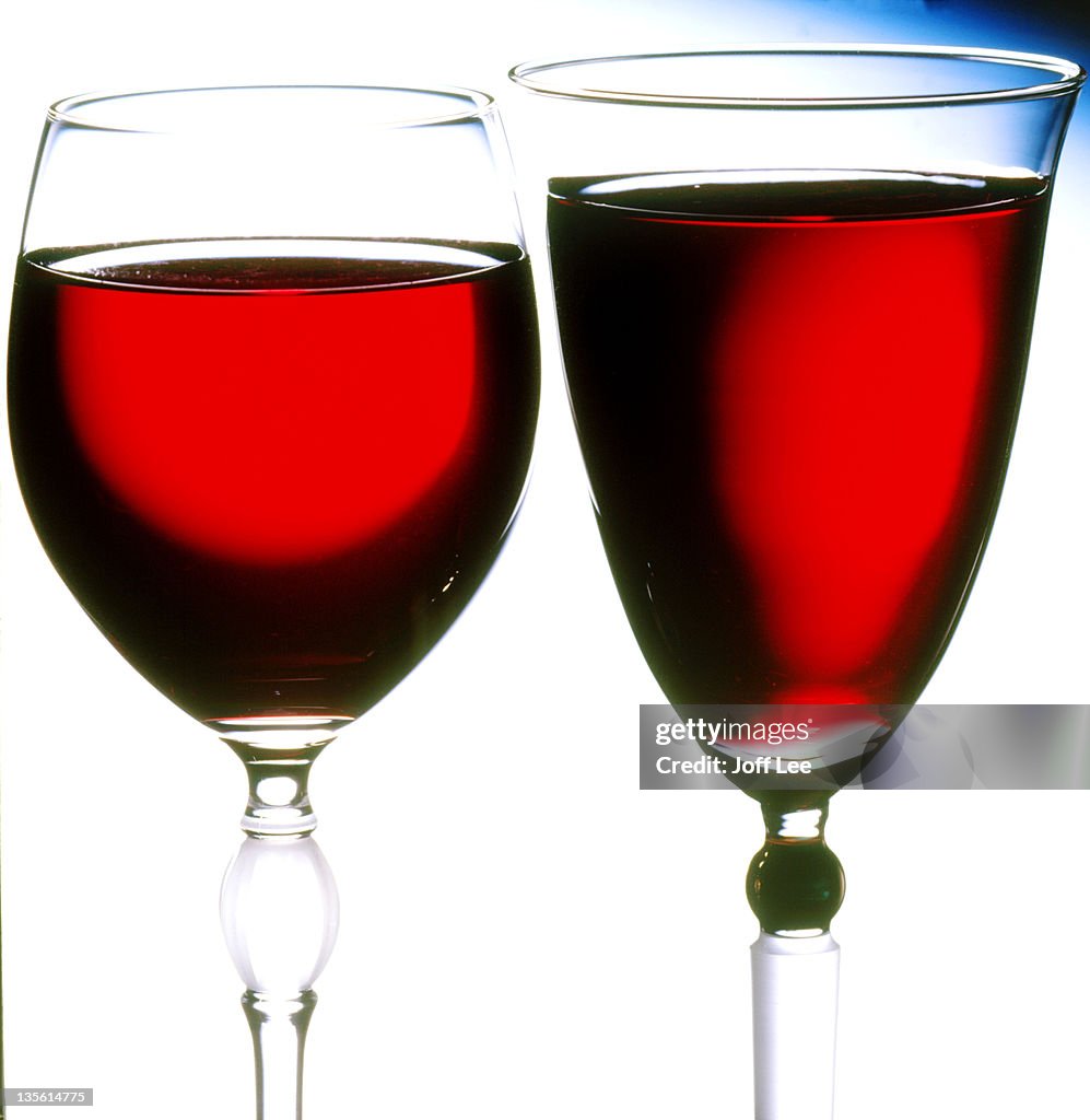 Two glasses of red wine