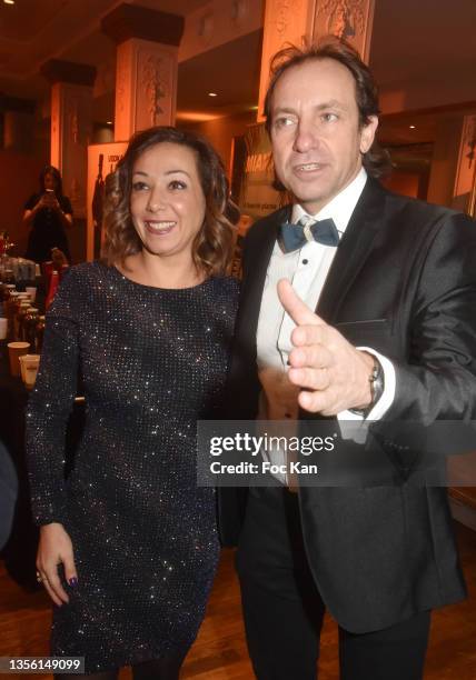 Skaters Sarah Abitbol and Philippe Candeloro attend CitéStars 23th Anniversary Gala at Salle Wagram on November 28, 2021 in Paris, France.