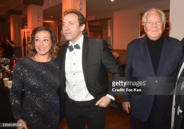 Skaters Sarah Abitbol, Philippe Candeloro and Massimo Gargia attend CitéStars 23th Anniversary Gala at Salle Wagram on November 28, 2021 in Paris,...