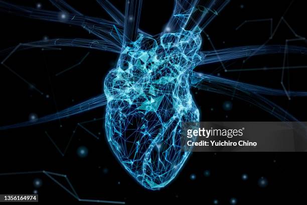 abstract plexus heart - microbiología fotografías e imágenes de stock
