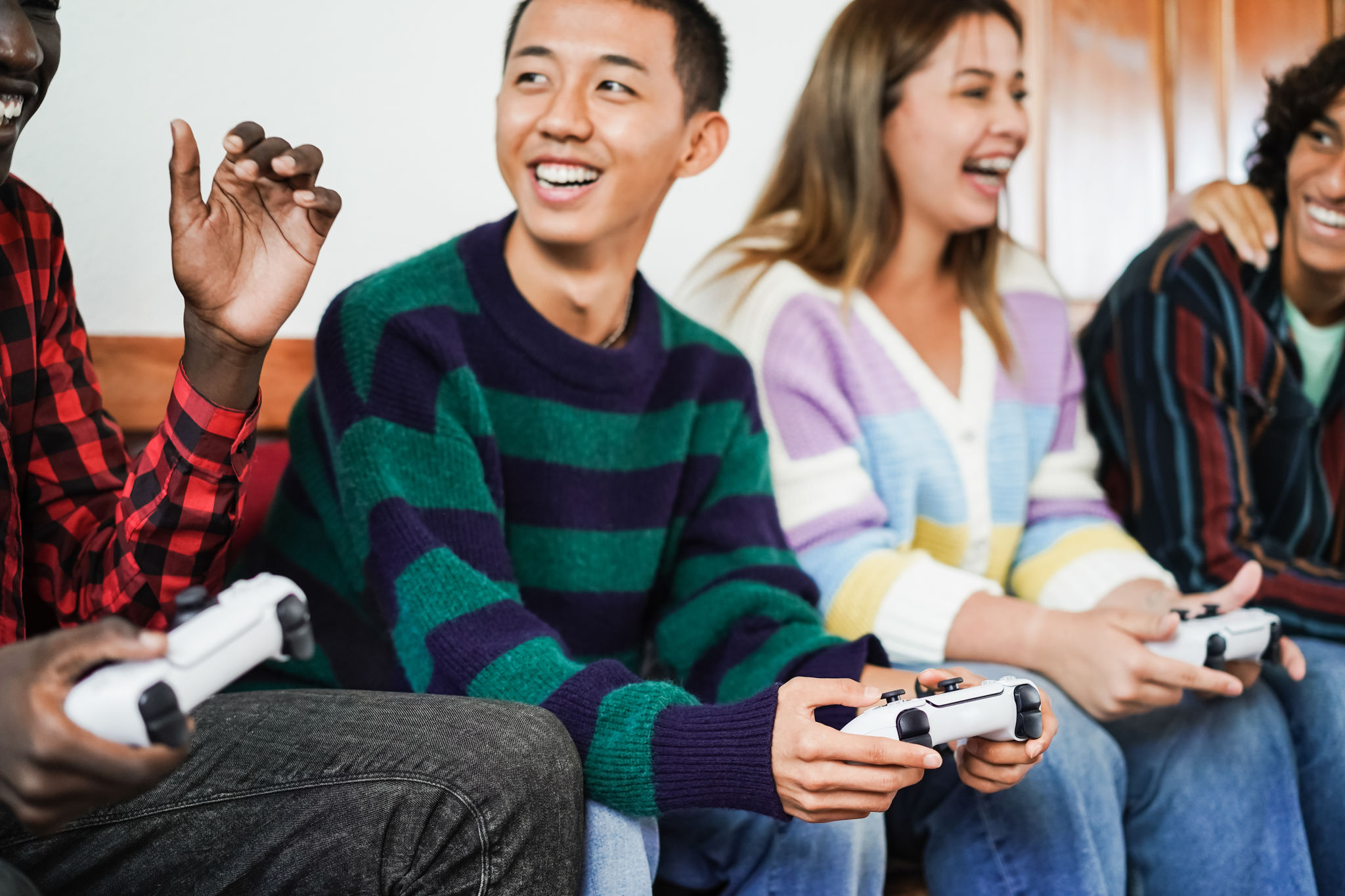 students playing games