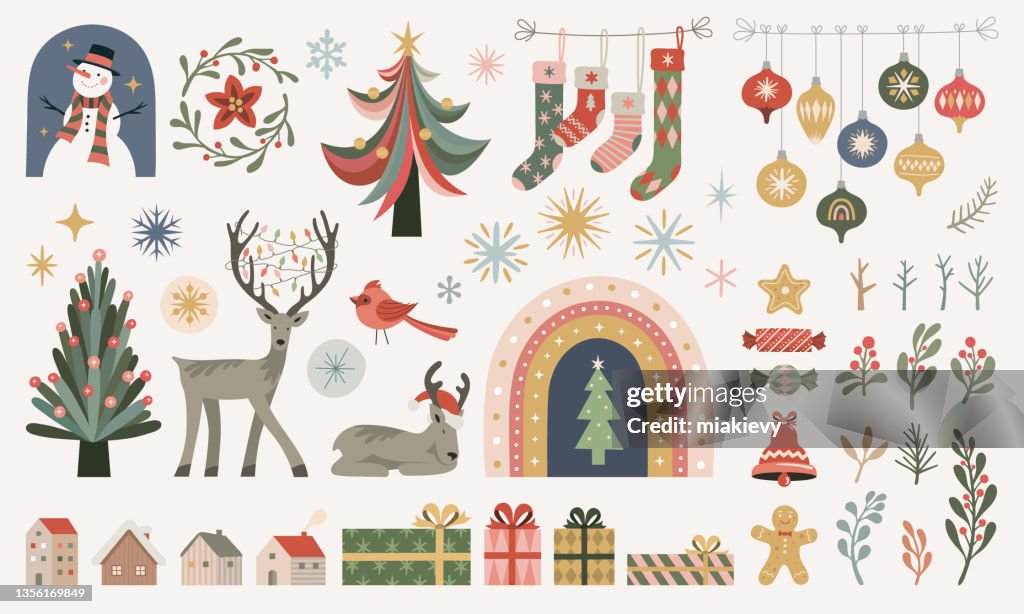 Christmas elements set