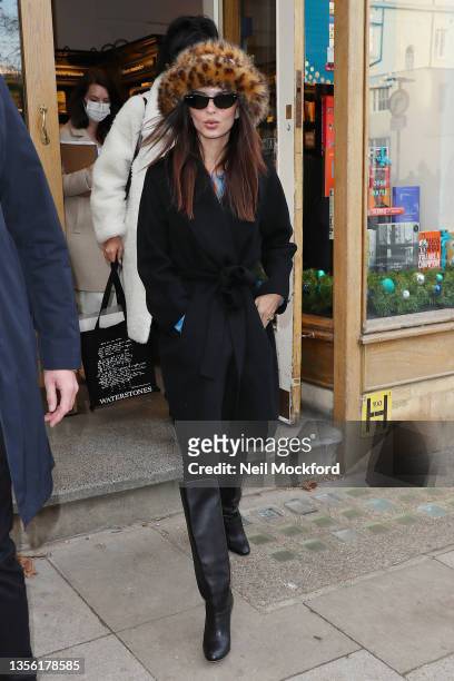 Emily Ratajkowski leaving Waterstones Gower St after a book signing on November 29, 2021 in London, England.