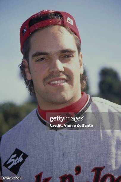 American baseball player Mike Piazza attends the MTV's Fifth Annual Rock n' Jock Softball Challenge, held at Blair Field in Long Beach, California,...