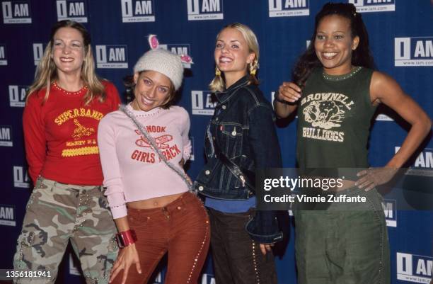 German pop group No Angels attend the launch party for IAM, an entertainment industry website, held at Quixote Studios in Los Angeles, California,...