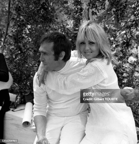 Mylène Demongeot et son mari Marc Simenon lors du Festival de Cannes en mai 1970
