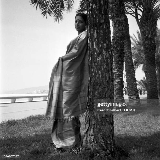 Actrice italienne Shabana Azmi lors du Festival de Cannes en mai 1976