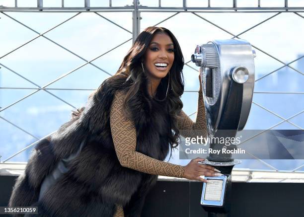 Porsha Williams celebrates her memoir release, The Pursuit of Porsha, and her TV show premiere, Porsha's Family Matters at the Empire State Building...