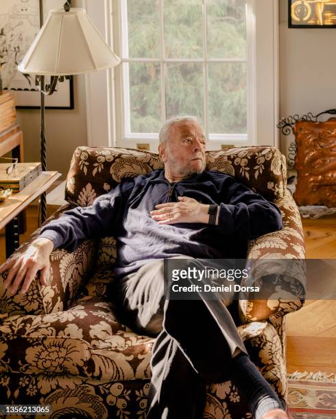 Composer and lyricist Stephen Sondheim is photographed for New York Times on November 21, 2021 in Roxbury, Connecticut.