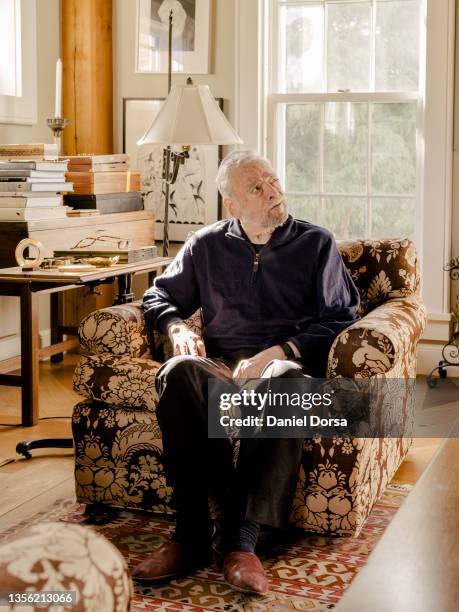 Composer and lyricist Stephen Sondheim is photographed for New York Times on November 21, 2021 in Roxbury, Connecticut.