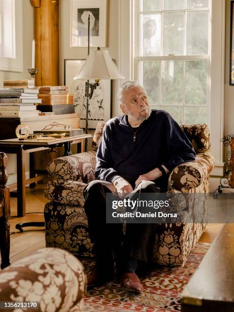 Composer and lyricist Stephen Sondheim is photographed for New York Times on November 21, 2021 in Roxbury, Connecticut.