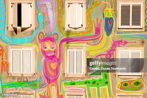 modern day facade - graphite background stock illustrations