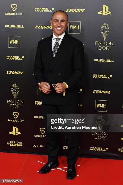 Fabio Cannavaro attends the Ballon D'Or photocall at Theatre du Chatelet on November 29, 2021 in Paris, France.