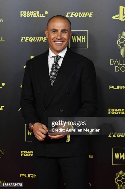 Fabio Cannavaro attends the Ballon D'Or photocall at Theatre du Chatelet on November 29, 2021 in Paris, France.