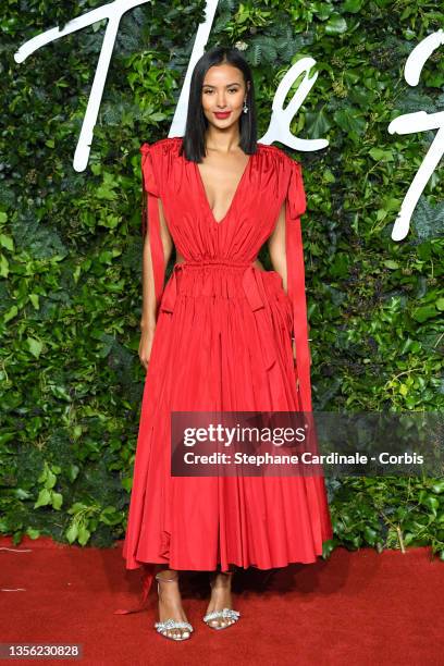 Maya Jama attends The Fashion Awards 2021 at the Royal Albert Hall on November 29, 2021 in London, England.