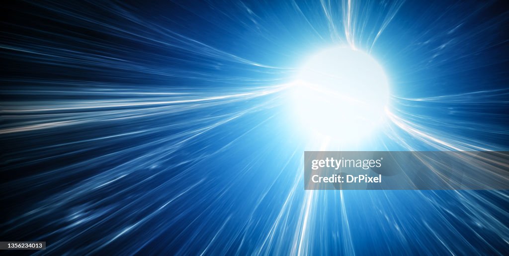 Abstract Blue Light High Speed Tunnel