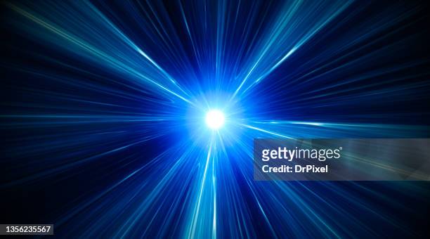 blue light rays - レンズフレア　黒バック ストックフォトと画像