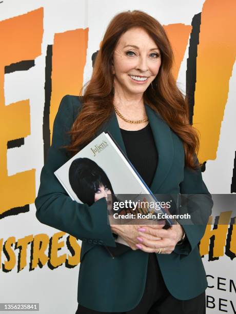 Cassandra Peterson, best known as Elvira, Mistress of the Dark poses for portrait at Julien's Auctions Icons & Idols: Hollywood & Sports Preview at...