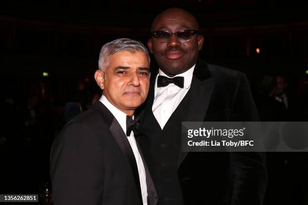 Sadiq Khan and Edward Enninful attends The Fashion Awards 2021 at Royal Albert Hall on November 29, 2021 in London, England.