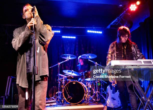 Michael C. Hall and Matt Katz-Bohen of Princess Goes To The Butterfly Museum perform at The Night And Day Cafe on November 29, 2021 in Manchester,...