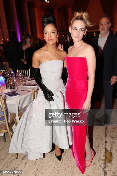 Tessa Thompson and Kristen Stewart attend the 2021 Gotham Awards Presented By The Gotham Film & Media Institute on November 29, 2021 in New York City.