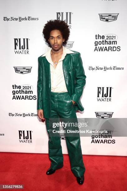 Kelvin Harrison Jr. Attends the 2021 Gotham Awards Presented By The Gotham Film & Media Institute on November 29, 2021 in New York City.